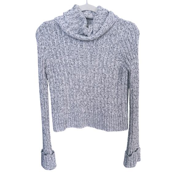 Free People Marled Ivory Cowl Neck Cable Knit Sweater XS Cozy Lounge Winter - Picture 5 of 10